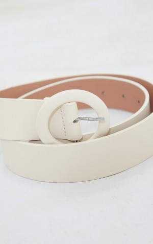 Pretty Little Thing PU Circle Spännen Bälte Grädde | 52HXYAINR